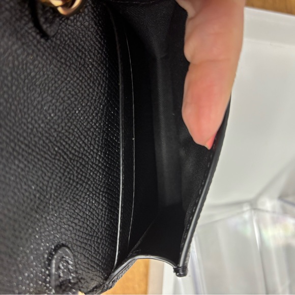 Coach Black Leather Mini Crossbody with Gold Chain - Picture 9 of 10